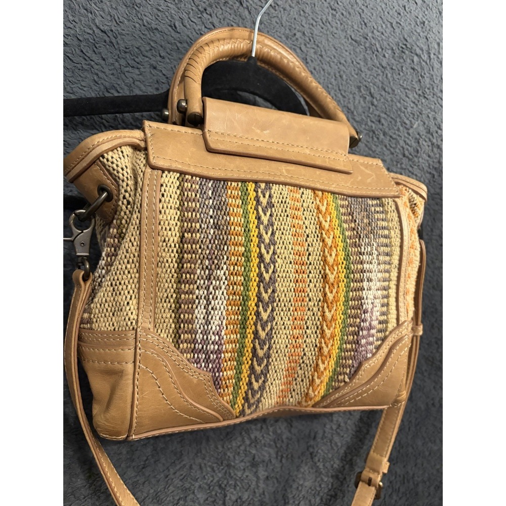 Frye Riviana Mini Tote Multi Rainbow Leather Tapestry Bag Southwest Boho